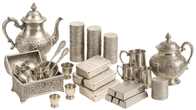 We Buy Silver in Delhi NCR - Get best market rates for selling your precious metals. We buy we buy silver in Gurgaon, Noida, and Faridabad.